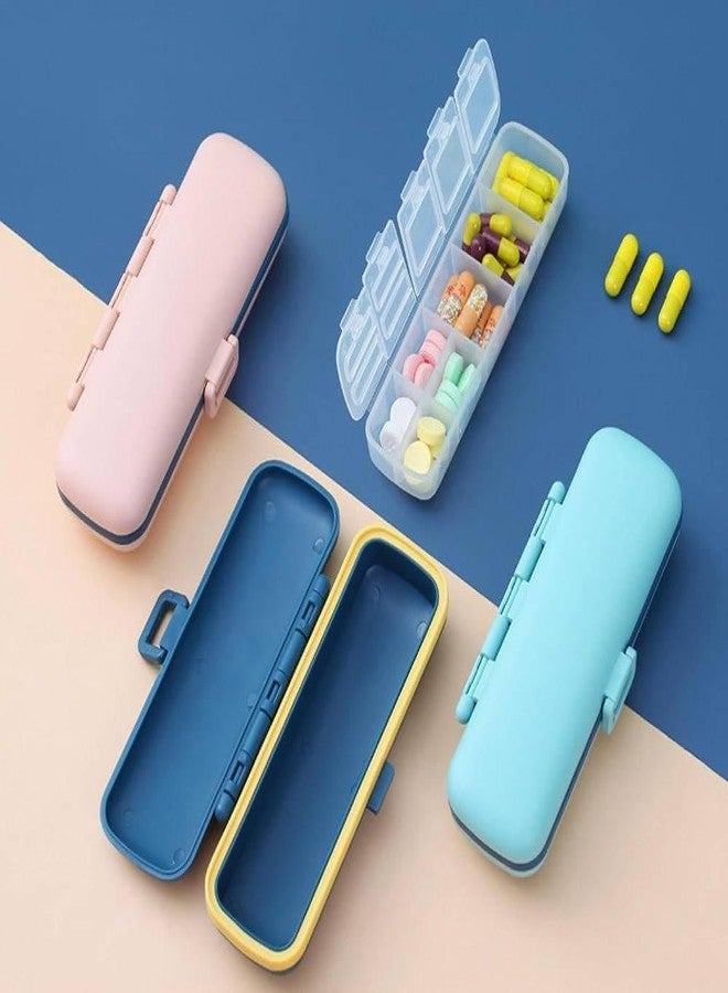 CLICKSWIFT منظم علبة حبوب كليك سويفت®، 7 أقسام، علبة تخزين أدوية وأقراص خالية من مادة BPA وآمنة للاستخدام مع الطعام، مزودة بختم سيليكون محكم الإغلاق، حاوية حبوب أسبوعية محمولة للسفر والمنزل والمكتب" قطعة واحدة (متعددة الألوان) - Image 4